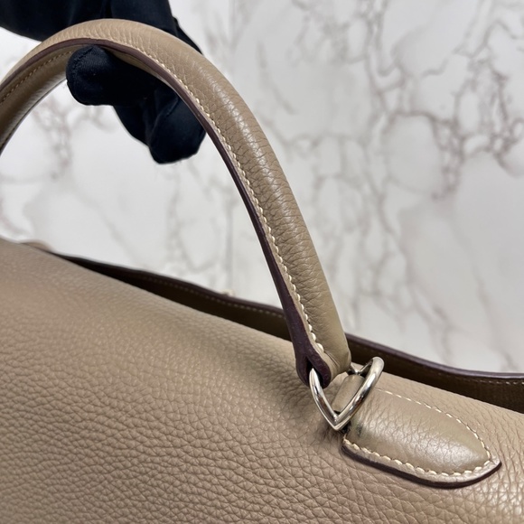 ❌❌❌ SOLD! ❌❌❌ Hermès Etoupe Togo Retourne Kelly 40 - Picture 10 of 16